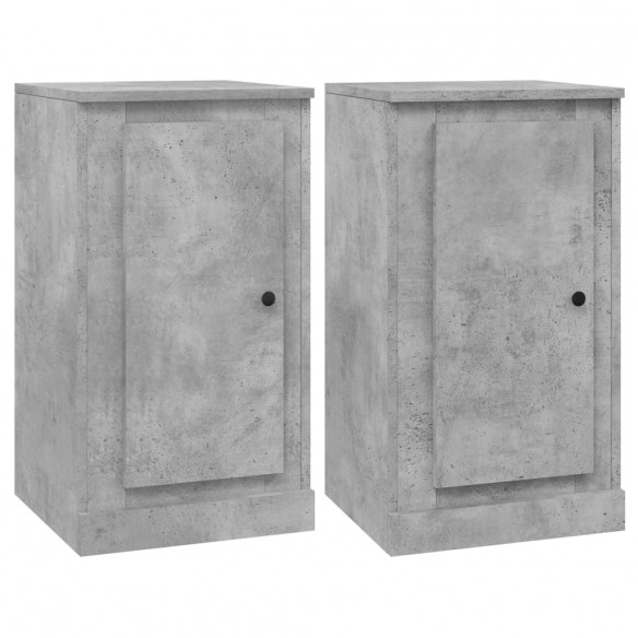 Buffets 3 pcs gris béton bois d'ingénierie