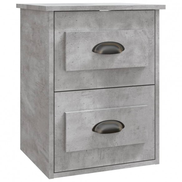 Tables de chevet murales 2 pcs gris béton 41,5x36x53 cm