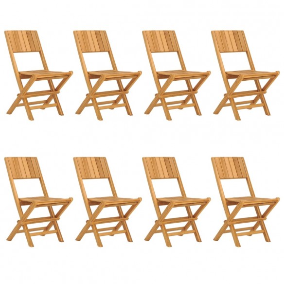 Chaises de jardin pliantes 8 pcs 47x61x90 cm bois massif teck