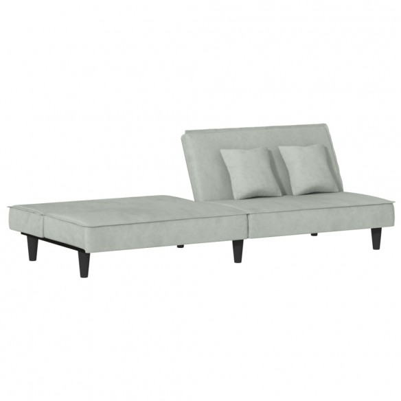 Canapé-lit gris clair Velours