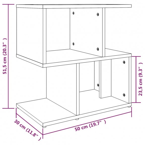 Table de chevet Chêne fumé 50x30x51,5 cm Bois d'ingénierie