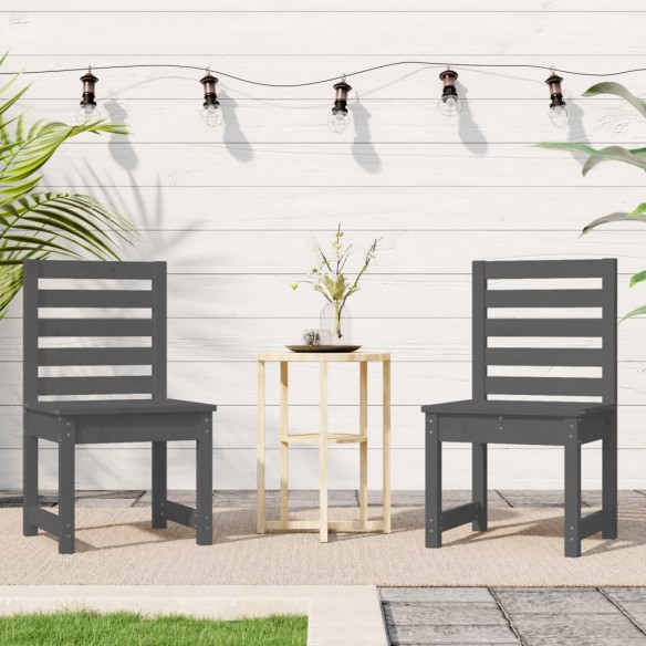 Chaises de jardin 2 pcs gris 40,5x48x91,5 cm bois massif de pin