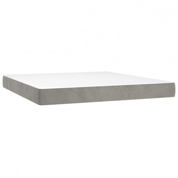 Cadre de lit avec matelas LED Gris clair 160x200 cm