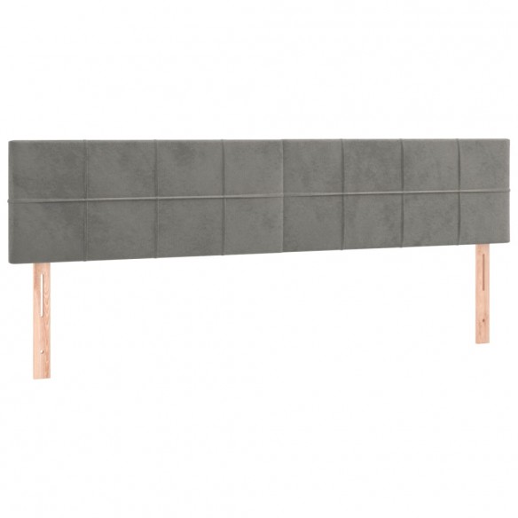 Cadre de lit et matelas Gris clair 160x200cm Velours