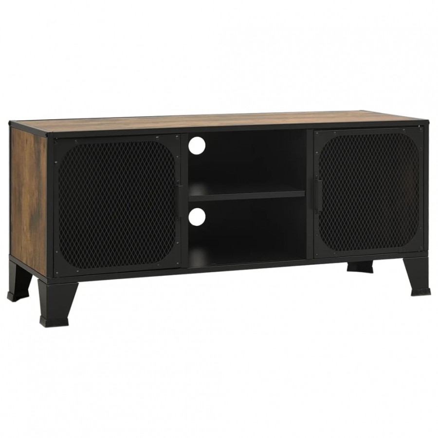 Meuble TV Marron rustique 105x36x47 cm Métal et MDF Meuble TV Marron rustique 105x36x47 cm Métal et MDF