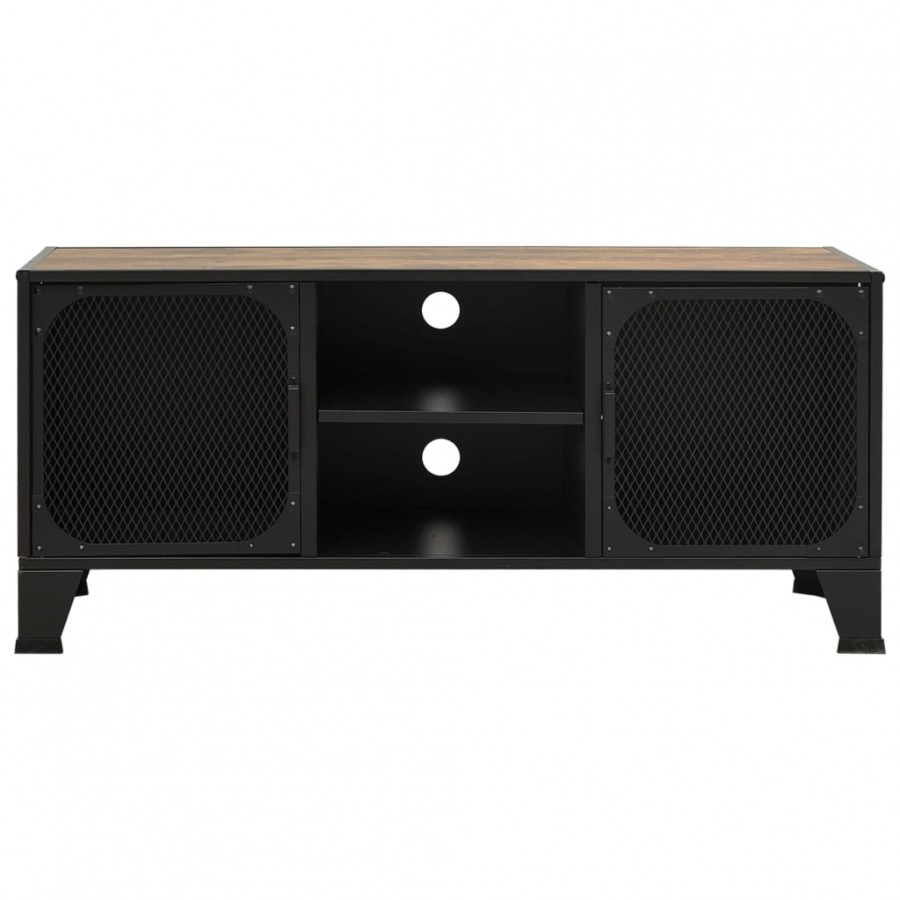 Meuble TV Marron rustique 105x36x47 cm Métal et MDF Meuble TV Marron rustique 105x36x47 cm Métal et MDF