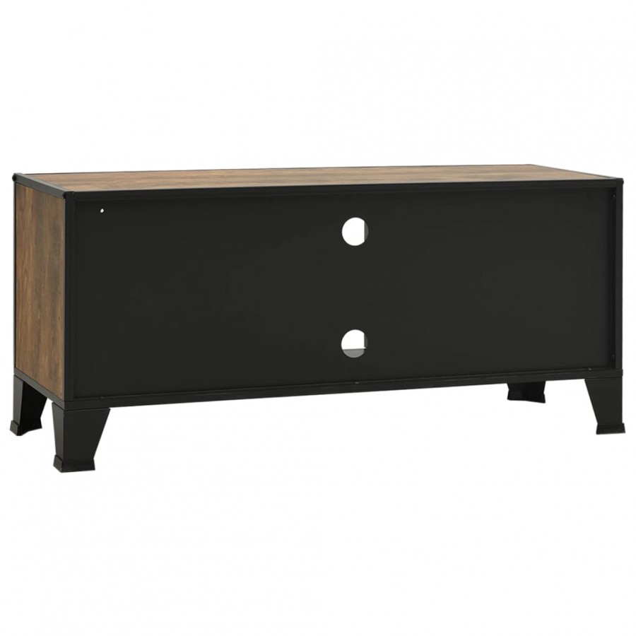 Meuble TV Marron rustique 105x36x47 cm Métal et MDF Meuble TV Marron rustique 105x36x47 cm Métal et MDF