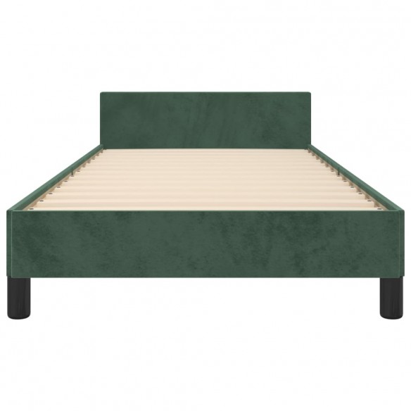 Cadre de lit avec tête de lit Vert foncé 100x200 cm Velours