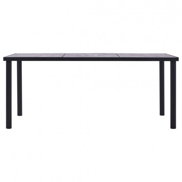 Table de salle à manger Noir et gris béton 200x100x75 cm MDF