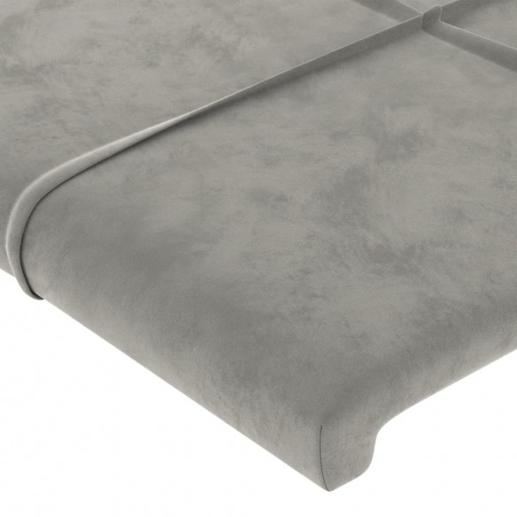 Cadre de lit avec tête de lit Gris clair 140x190 cm Velours