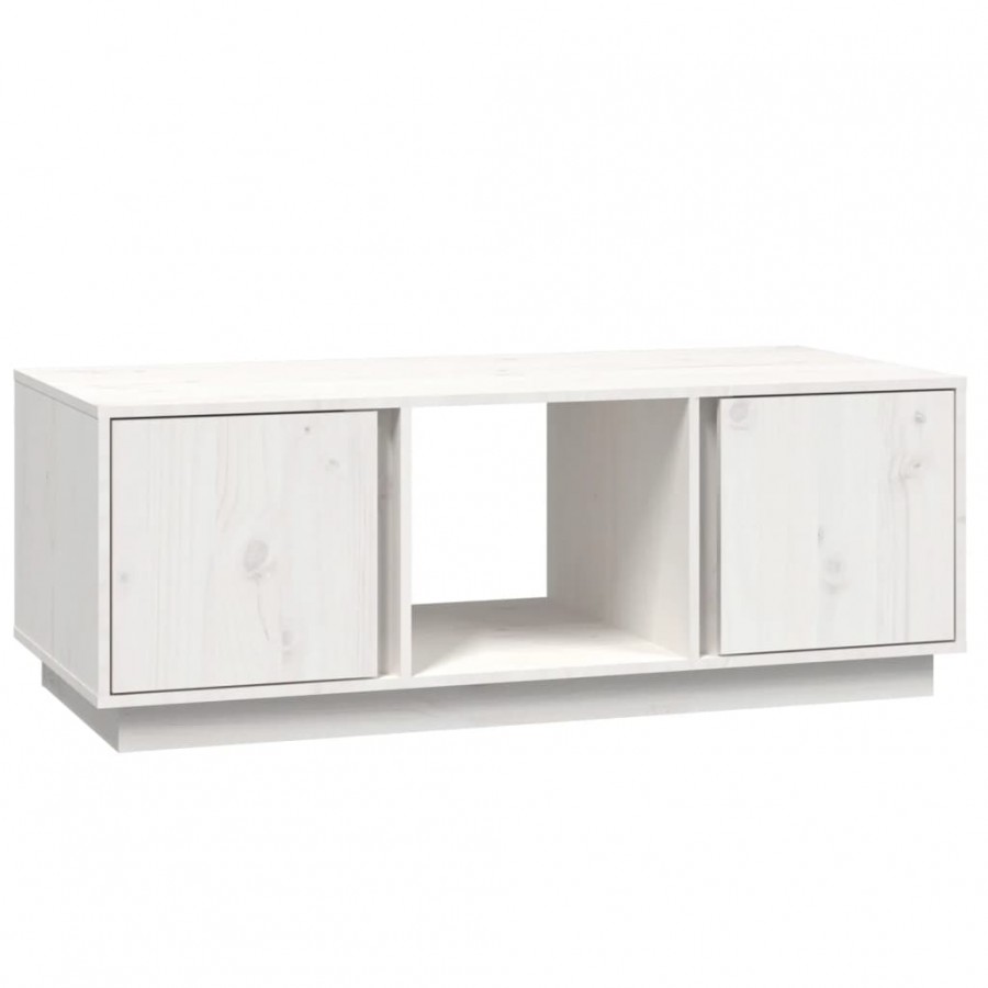 Table basse Blanc 110x50x40 cm Bois massif de pin Table basse Blanc 110x50x40 cm Bois massif de pin
