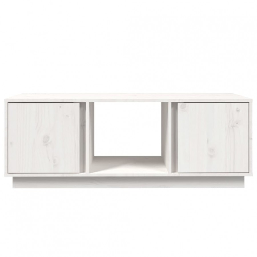 Table basse Blanc 110x50x40 cm Bois massif de pin Table basse Blanc 110x50x40 cm Bois massif de pin