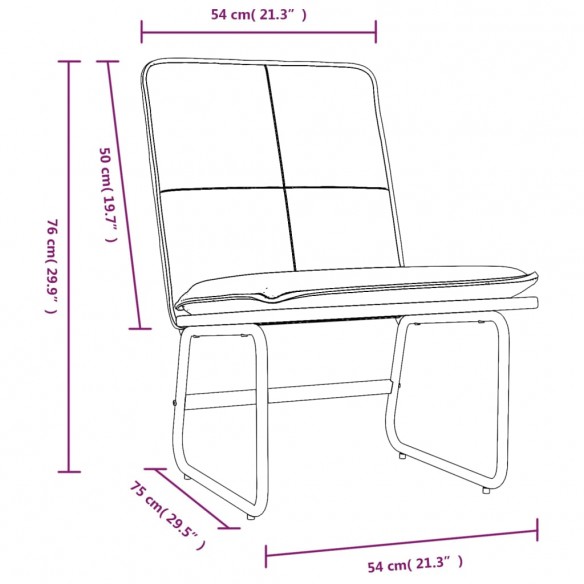 Chaise longue Crème 54x75x76 cm Similicuir