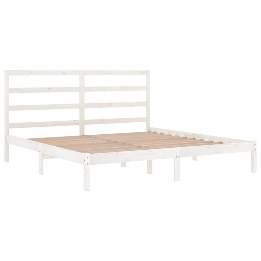 Cadre de lit Blanc Bois massif 180x200 cm Super King