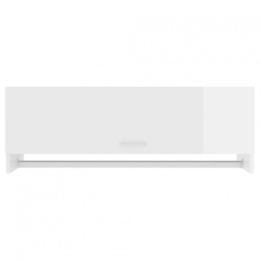 Garde-robe Blanc brillant 100x32,5x35 cm Aggloméré