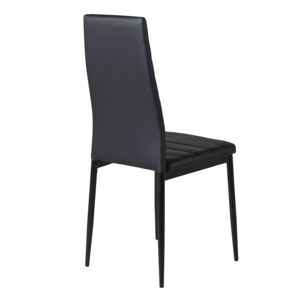 Venture Home Chaises à manger lot de 2 Slim aspect cuir noir