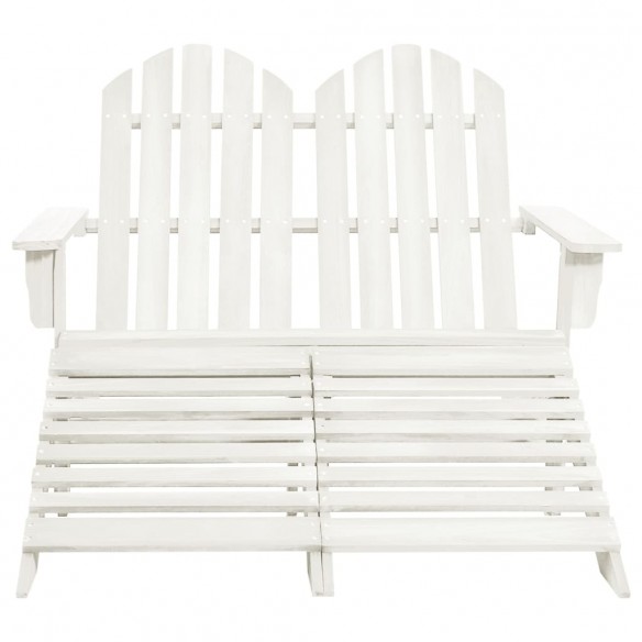 Chaise de jardin Adirondack 2 places et repose-pied Sapin Blanc