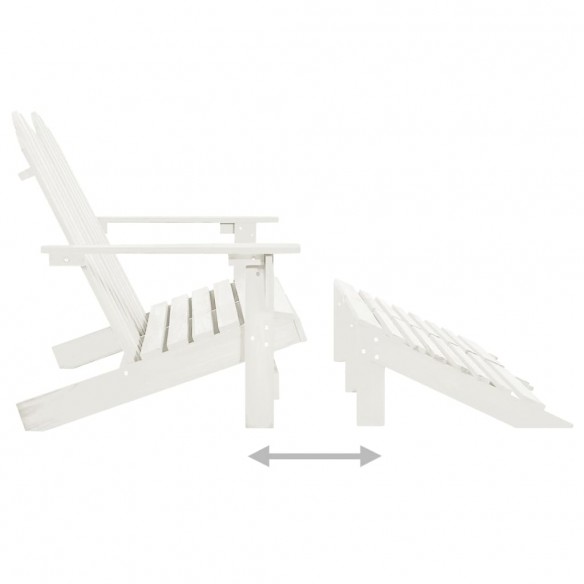 Chaise de jardin Adirondack 2 places et repose-pied Sapin Blanc