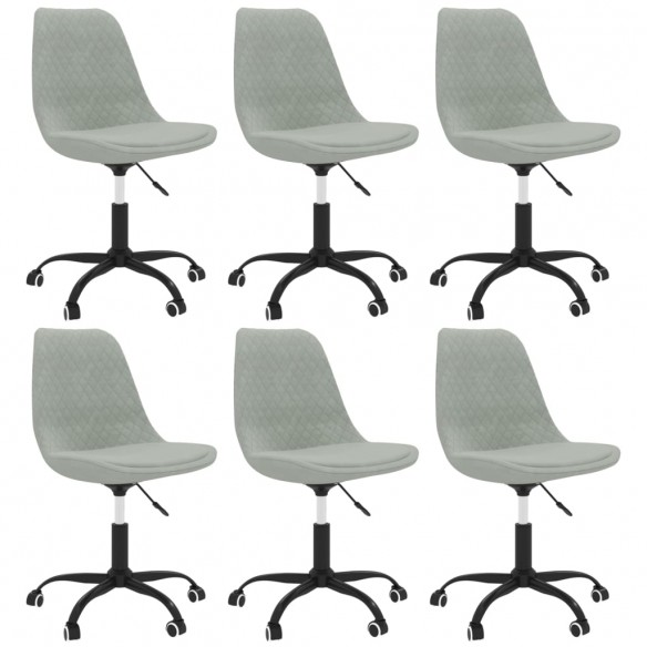 Chaises pivotantes à manger lot de 6 Gris clair Tissu