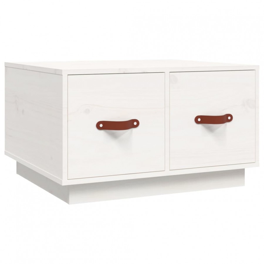 Table basse Blanc 60x53x35 cm Bois massif de pin Table basse Blanc 60x53x35 cm Bois massif de pin