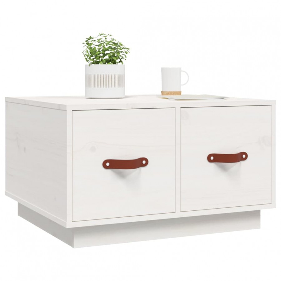 Table basse Blanc 60x53x35 cm Bois massif de pin Table basse Blanc 60x53x35 cm Bois massif de pin