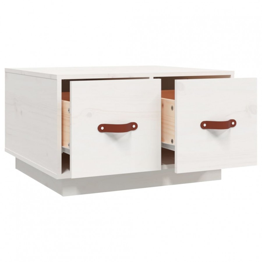 Table basse Blanc 60x53x35 cm Bois massif de pin Table basse Blanc 60x53x35 cm Bois massif de pin