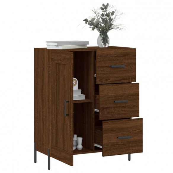 Buffet chêne marron 69,5x34x90 cm bois d'ingénierie