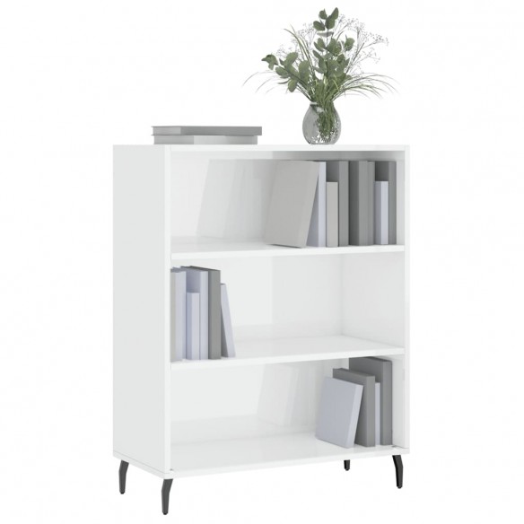 Armoire à étagères blanc brillant 69,5x32,5x90 cm