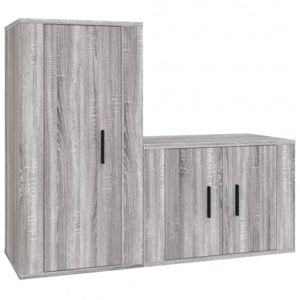 Ensemble de meubles TV 2 pcs Sonoma gris Bois d'ingénierie