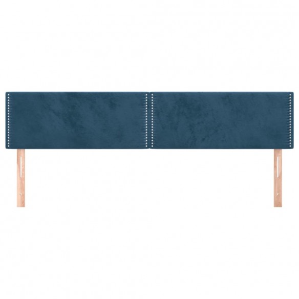 Têtes de lit 2 pcs Bleu foncé 90x5x78/88 cm Velours