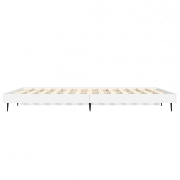 Cadre de lit blanc 135x190 cm bois d'ingénierie