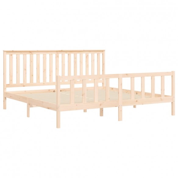 Cadre de lit tête de lit 180x200 cm bois pin massif Super King