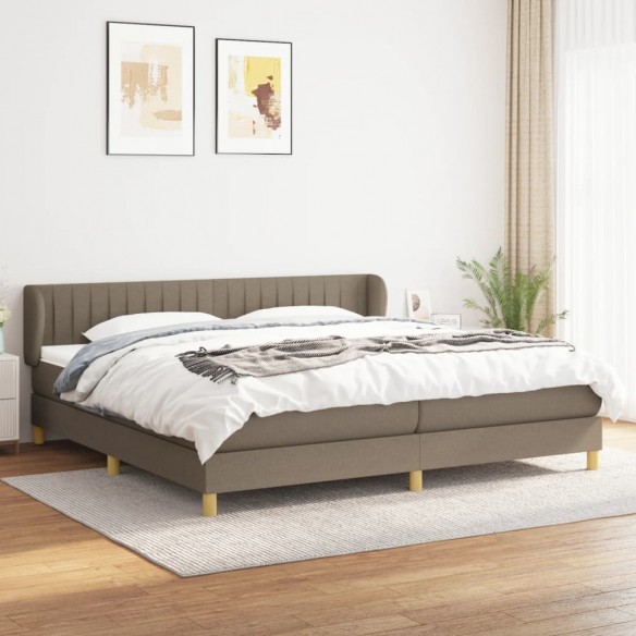 Sommier à lattes de lit avec matelas Taupe 200x200 cm Tissu