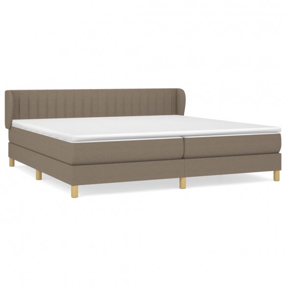 Sommier à lattes de lit avec matelas Taupe 200x200 cm Tissu