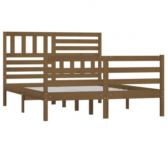 Cadre de lit Marron miel Bois massif 160x200 cm