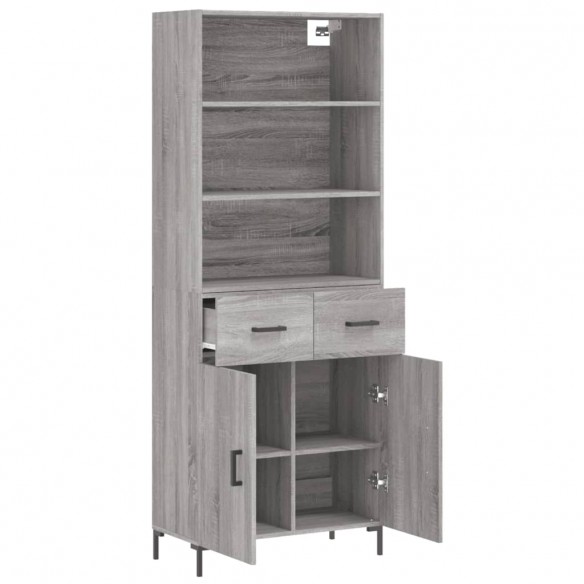 Buffet haut Sonoma gris 69,5x34x180 cm Bois d'ingénierie