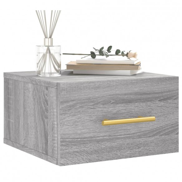 Table de chevet murale sonoma gris 35x35x20 cm