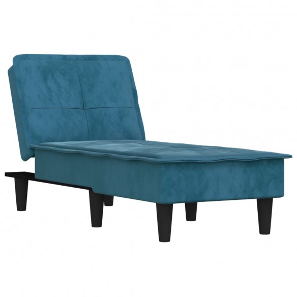 Chaise longue bleu velours