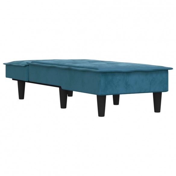 Chaise longue bleu velours