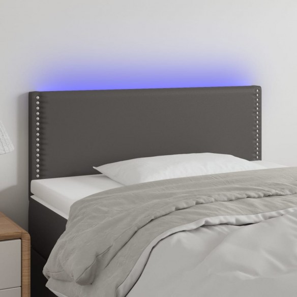 Tête de lit à LED Gris 100x5x78/88 cm Similicuir