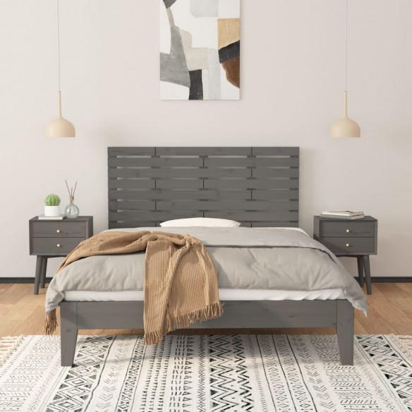 Tête de lit murale Gris 146x3x63 cm Bois massif de pin