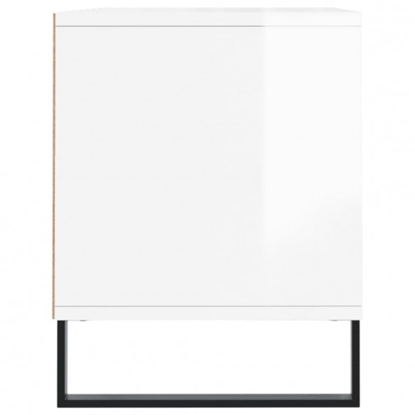 Meuble TV blanc brillant 100x34,5x44,5 cm bois d'ingénierie