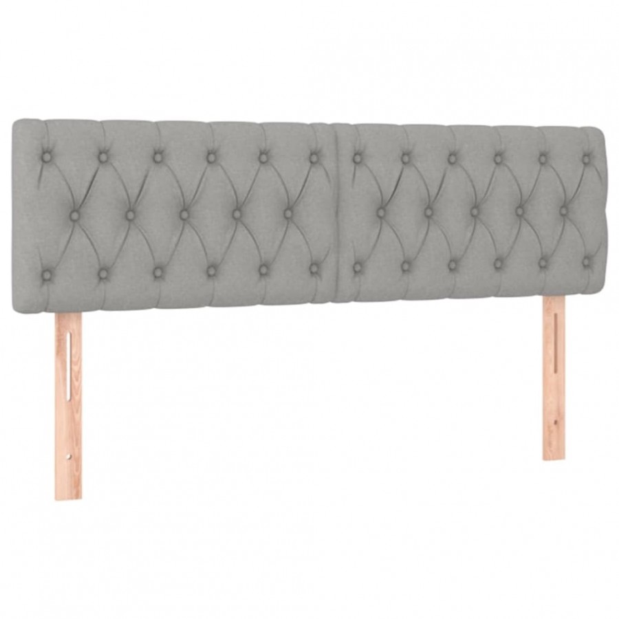 Têtes de lit 2 pcs Gris clair 80x7x78/88 cm Tissu Têtes de lit 2 pcs Gris clair 80x7x78/88 cm Tissu