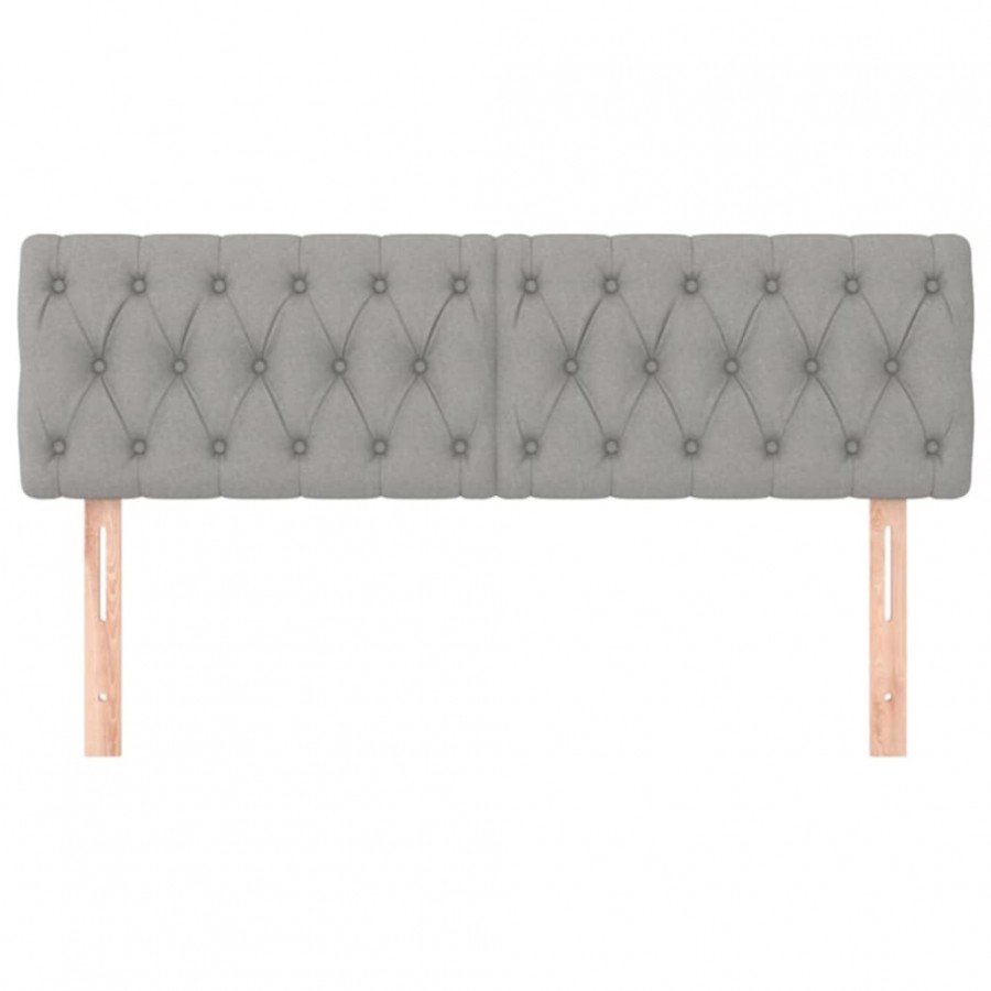 Têtes de lit 2 pcs Gris clair 80x7x78/88 cm Tissu Têtes de lit 2 pcs Gris clair 80x7x78/88 cm Tissu