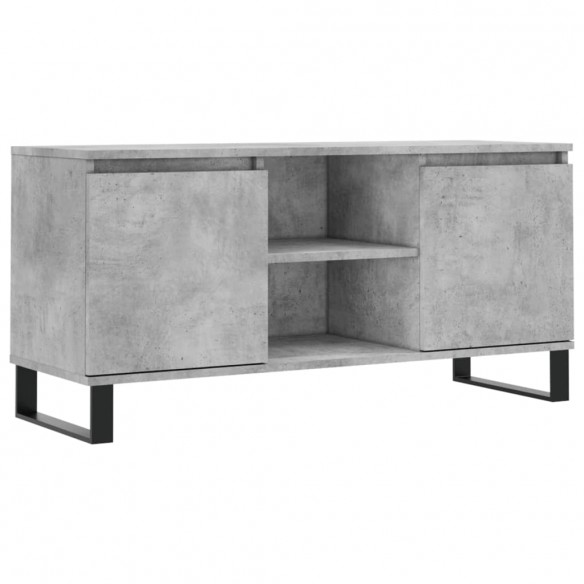 Meuble TV gris béton 104x35x50 cm bois d'ingénierie