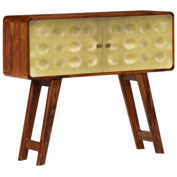 Buffet Bois de Sesham solide Imprimé doré 90 x 30 x 77 cm