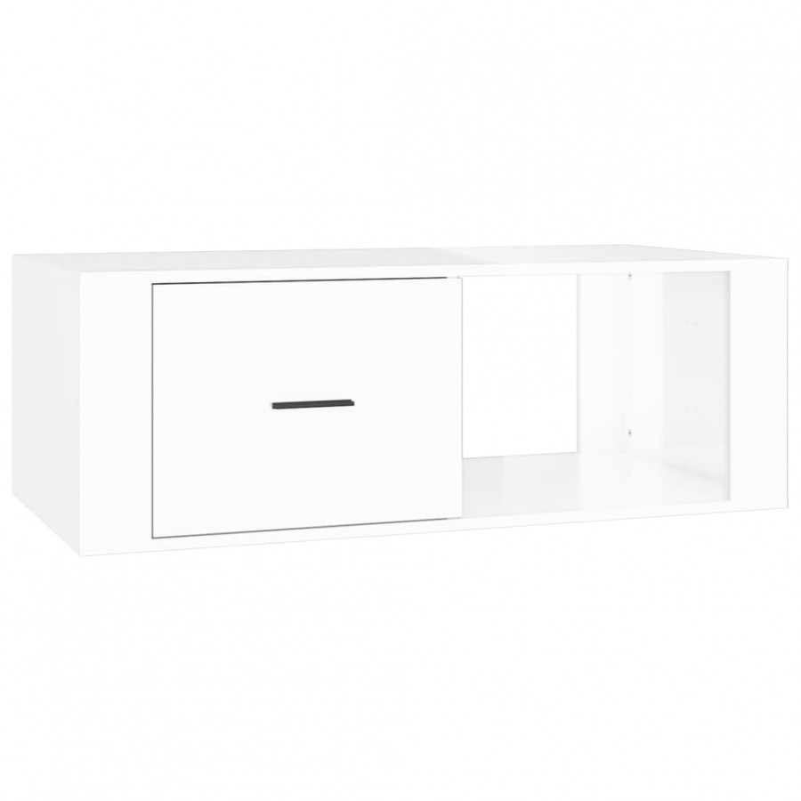 Table basse Blanc brillant 100x50,5x35 cm  Table basse Blanc brillant 100x50,5x35 cm