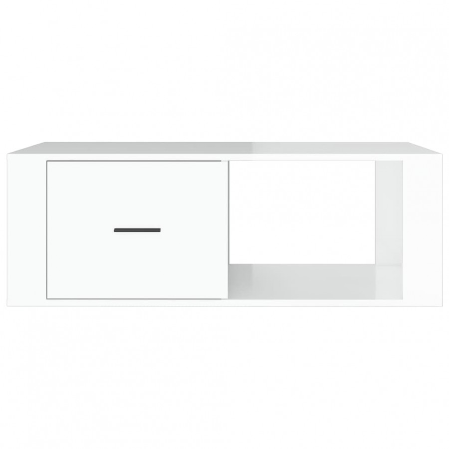 Table basse Blanc brillant 100x50,5x35 cm  Table basse Blanc brillant 100x50,5x35 cm