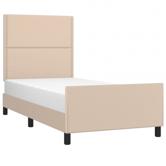 Cadre de lit avec tête de lit Cappuccino 80x200 cm Similicuir