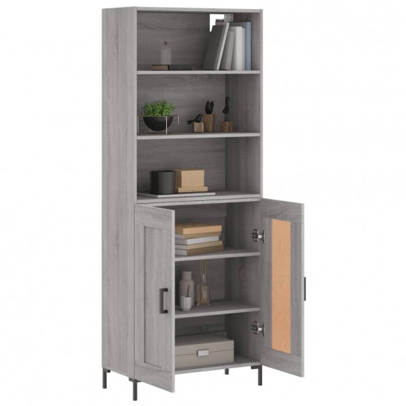 Buffet haut Sonoma gris 69,5x34x180 cm Bois d'ingénierie